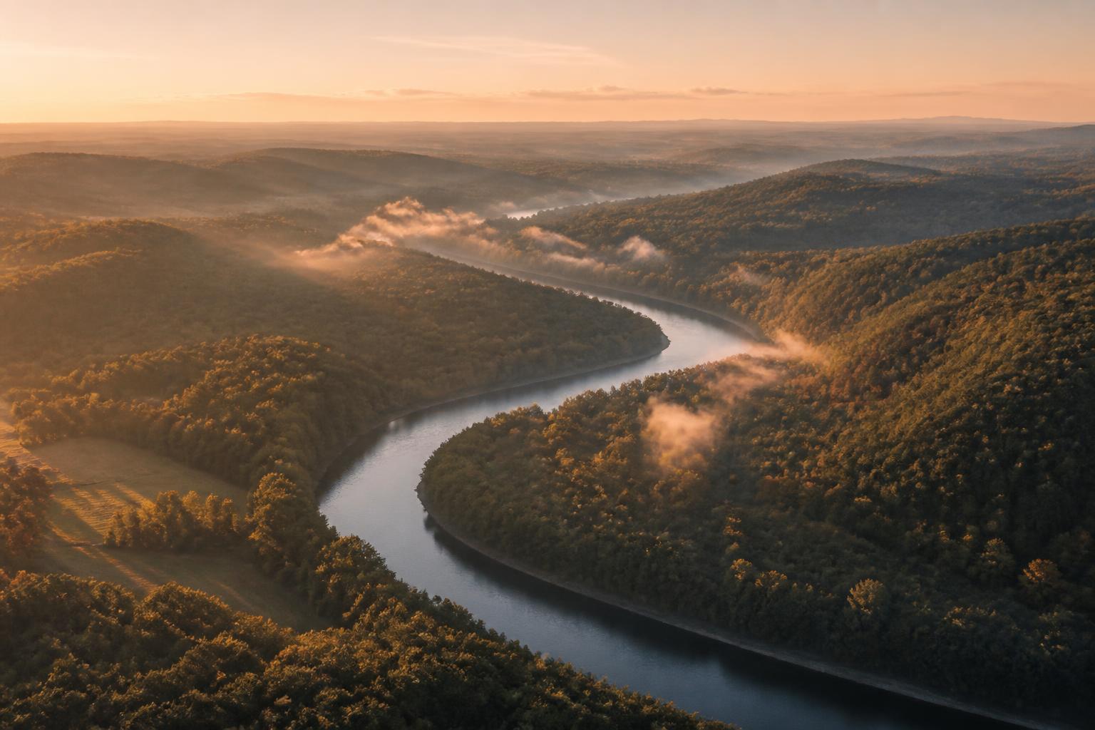 Aerial of the Hudson Valley near Stuyvesant Falls, NY